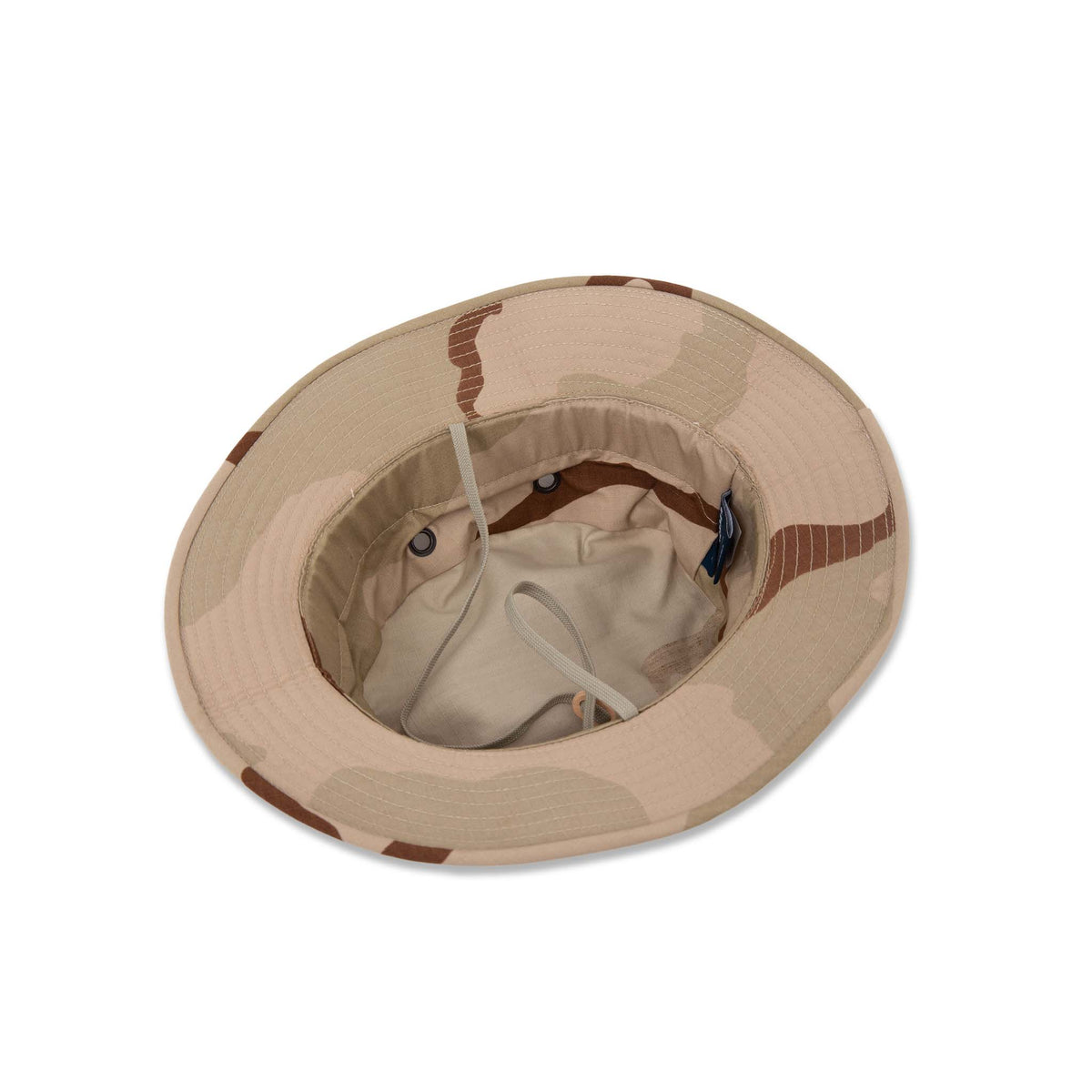 PROPPER Boonie Hat in 3 COLOR DESERT — Interior View with Adjustable Chin Cord