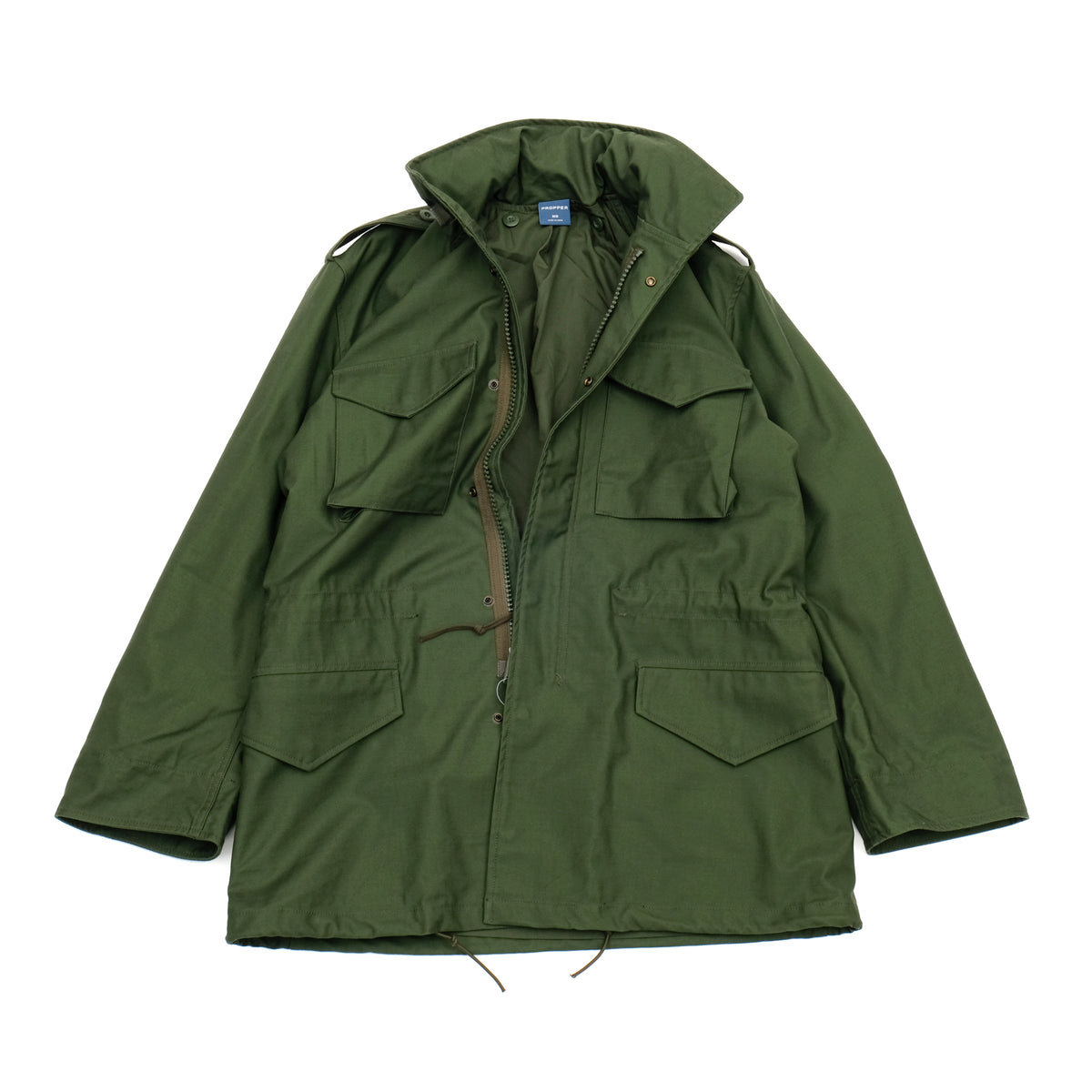 PROPPER M65 Field Jacket in OLIVE — Open Front and Interior Detail