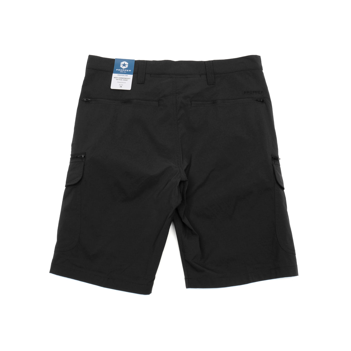 PROPPER Summerweight Tactical Shorts in BLACK — Back View